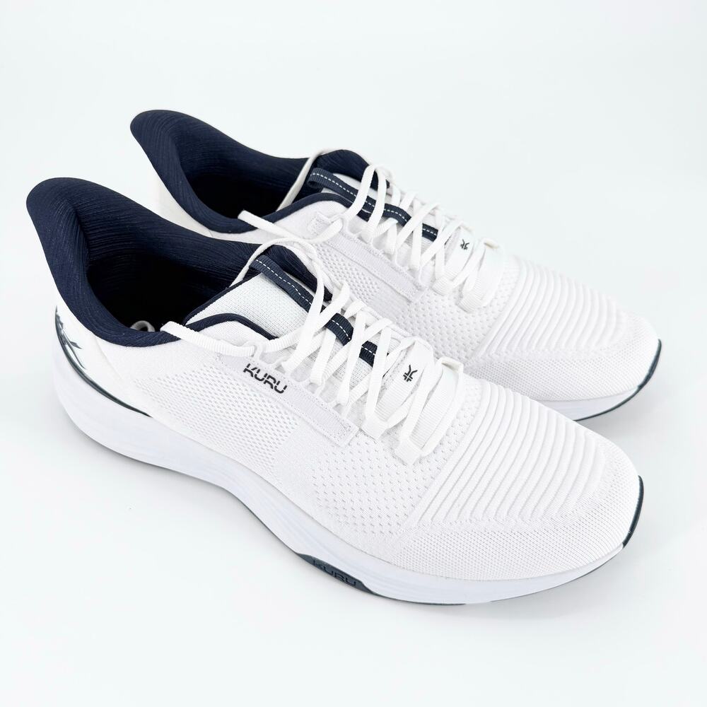 KURU Atom 2 Men’s Walking Shoes White/Indigo Size 15 New Orthopedic Walking